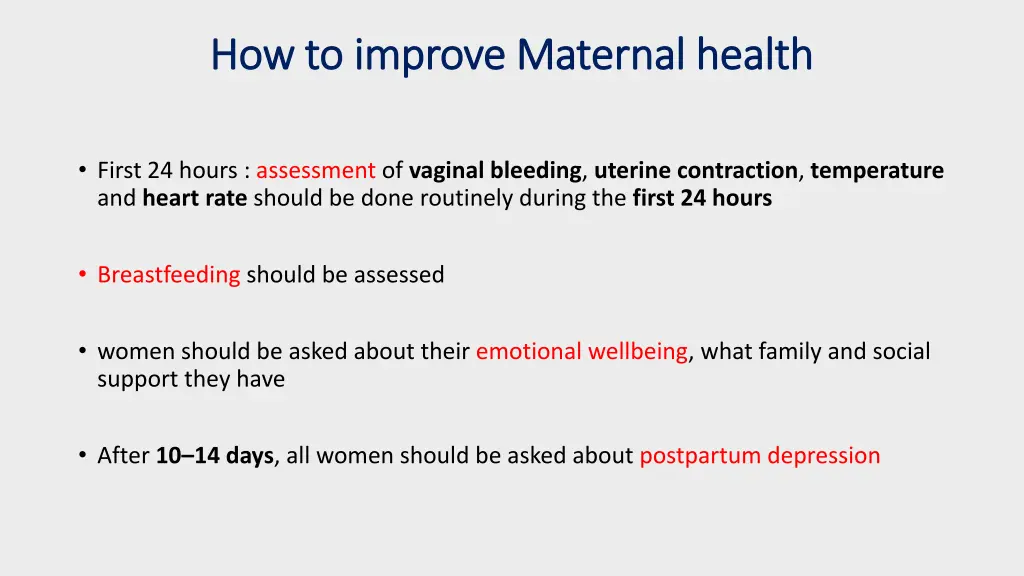 how to improve maternal health how to improve