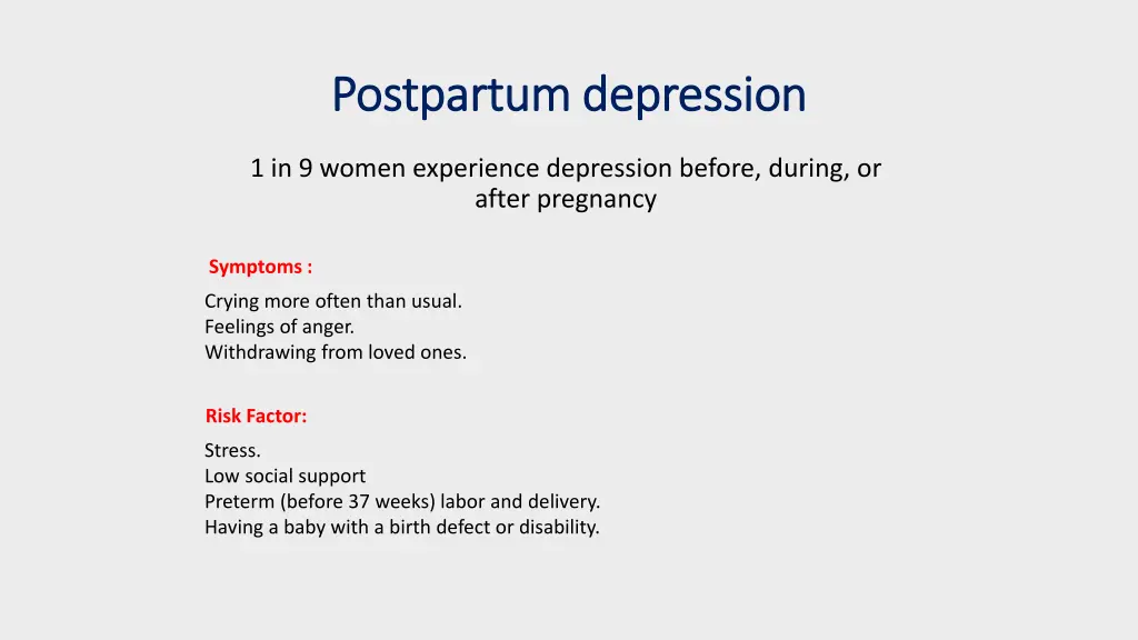 postpartum depression postpartum depression