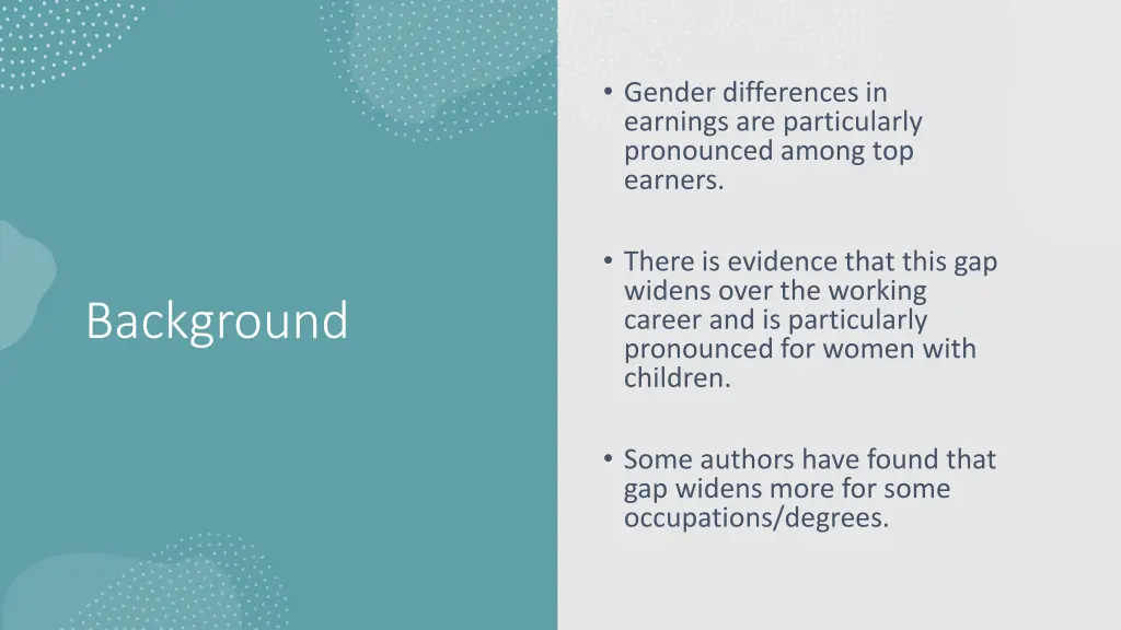 gender differences in earnings are particularly