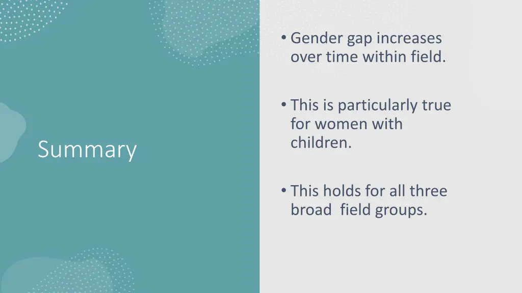 gender gap increases over time within field