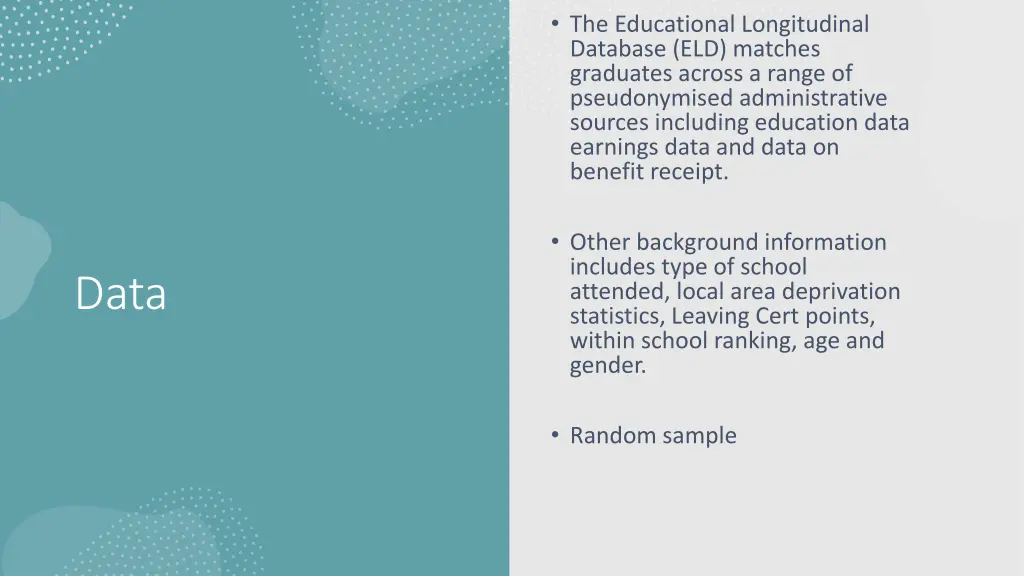 the educational longitudinal database eld matches