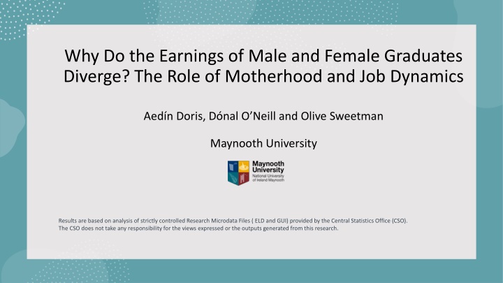 why do the earnings of male and female graduates