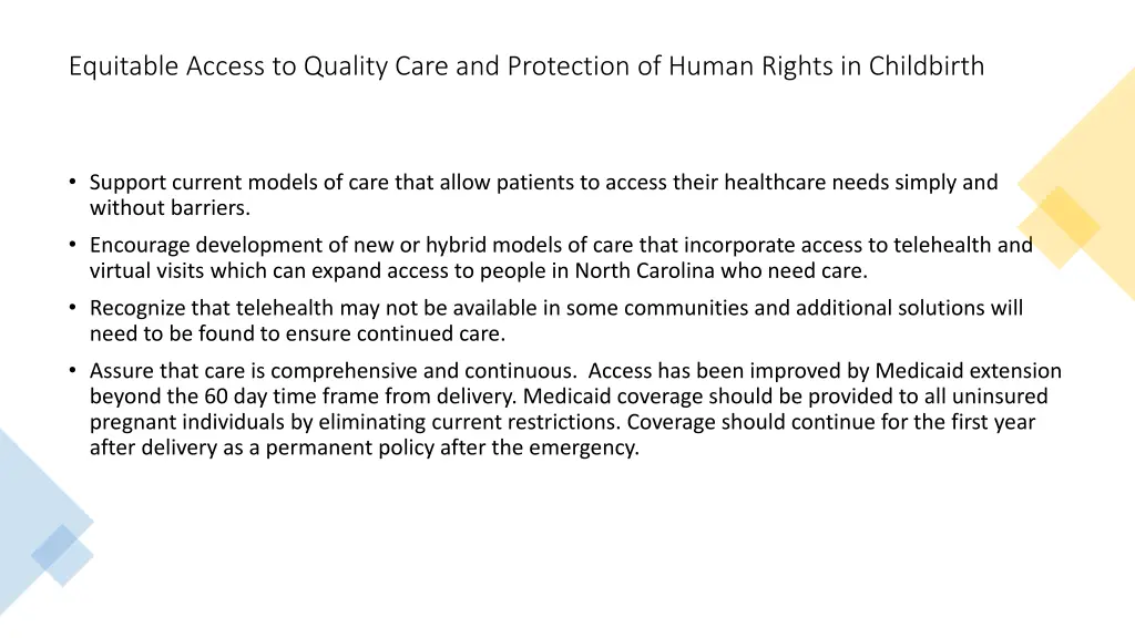 equitable access to quality care and protection