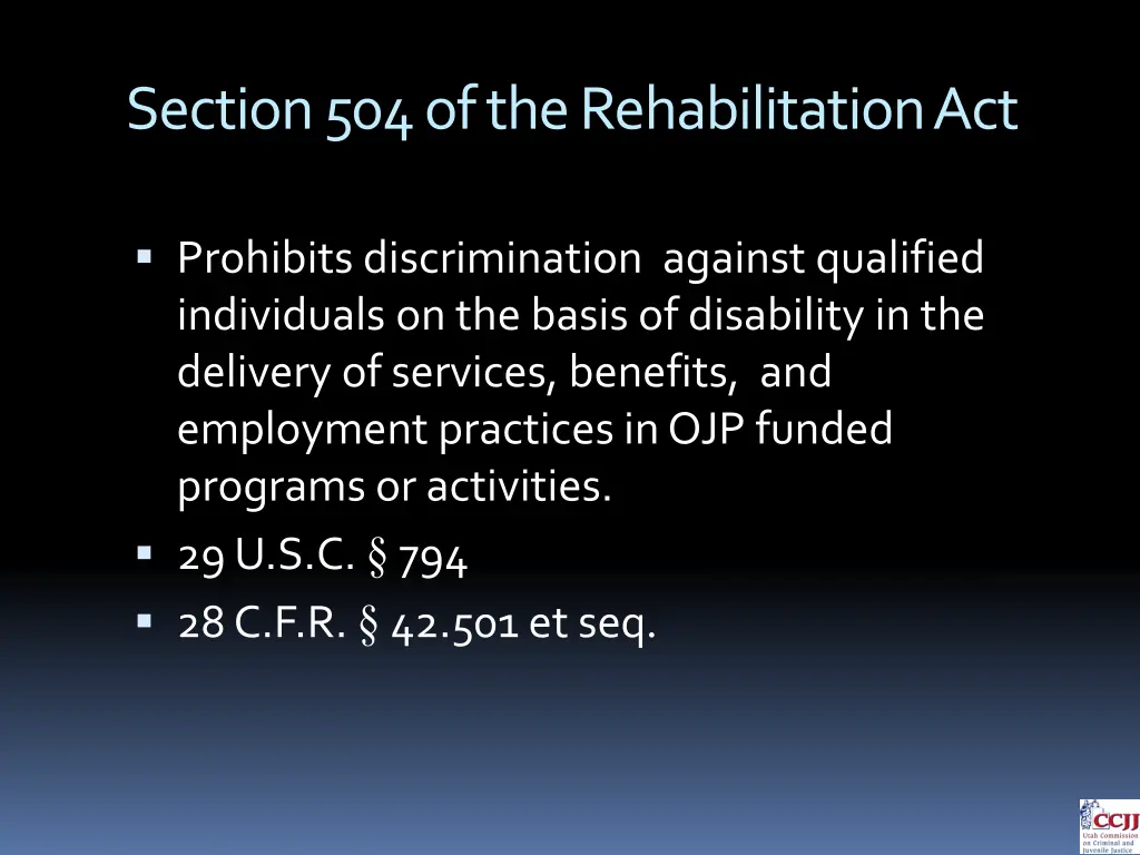 section 504 of the rehabilitation act