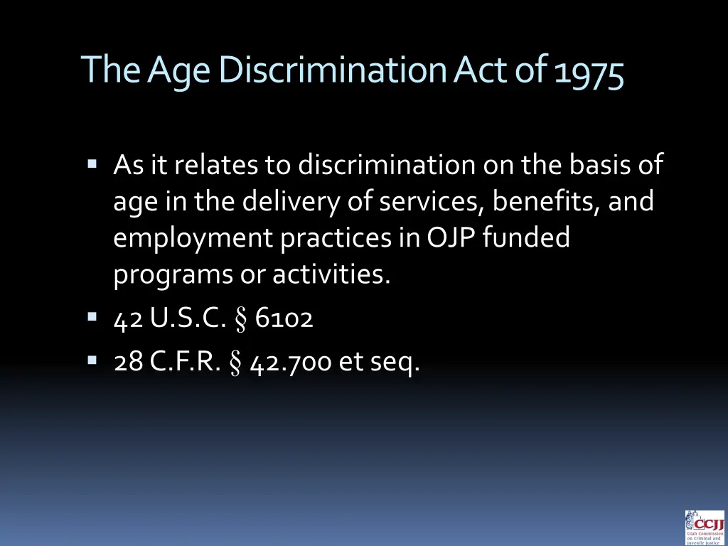 the age discrimination act of 1975