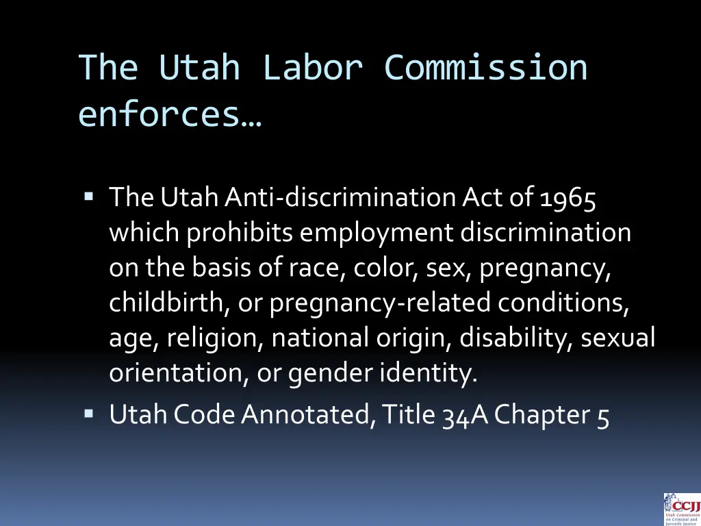 the utah labor commission enforces