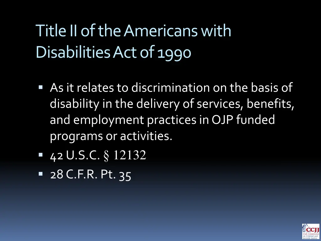 title ii of the americans with disabilities