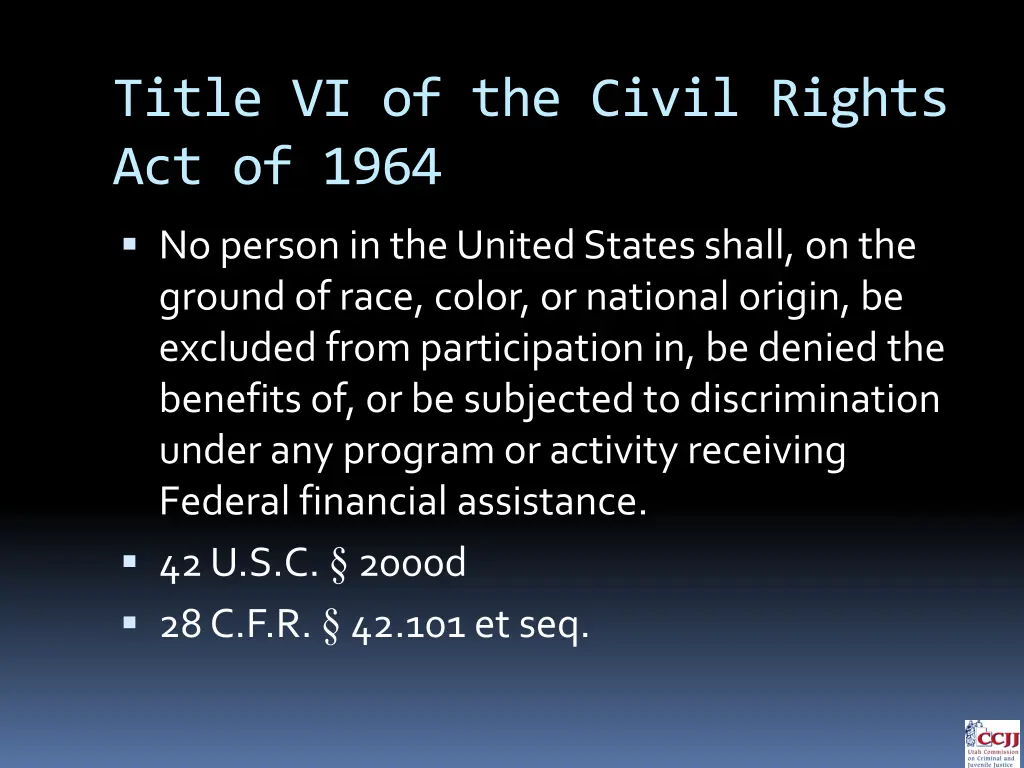 title vi of the civil rights act of 1964