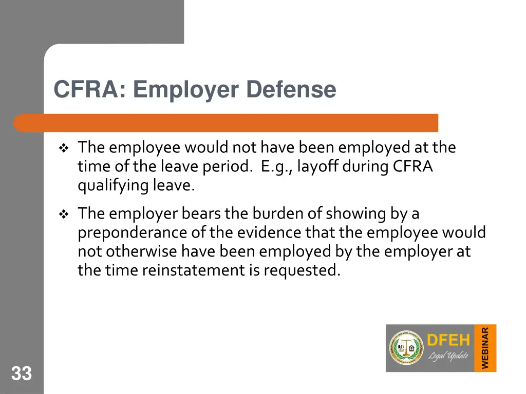 cfra employer defense