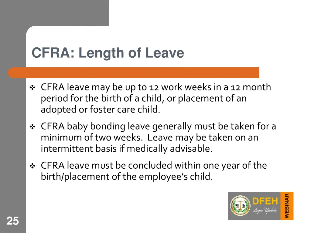 cfra length of leave