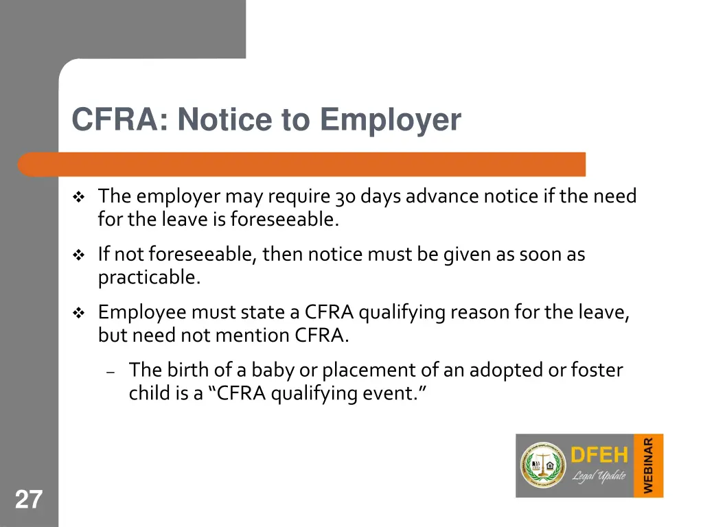 cfra notice to employer