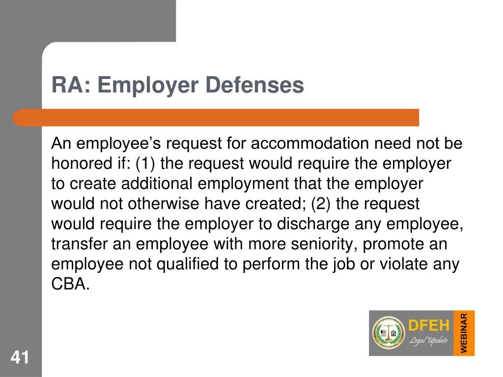 ra employer defenses