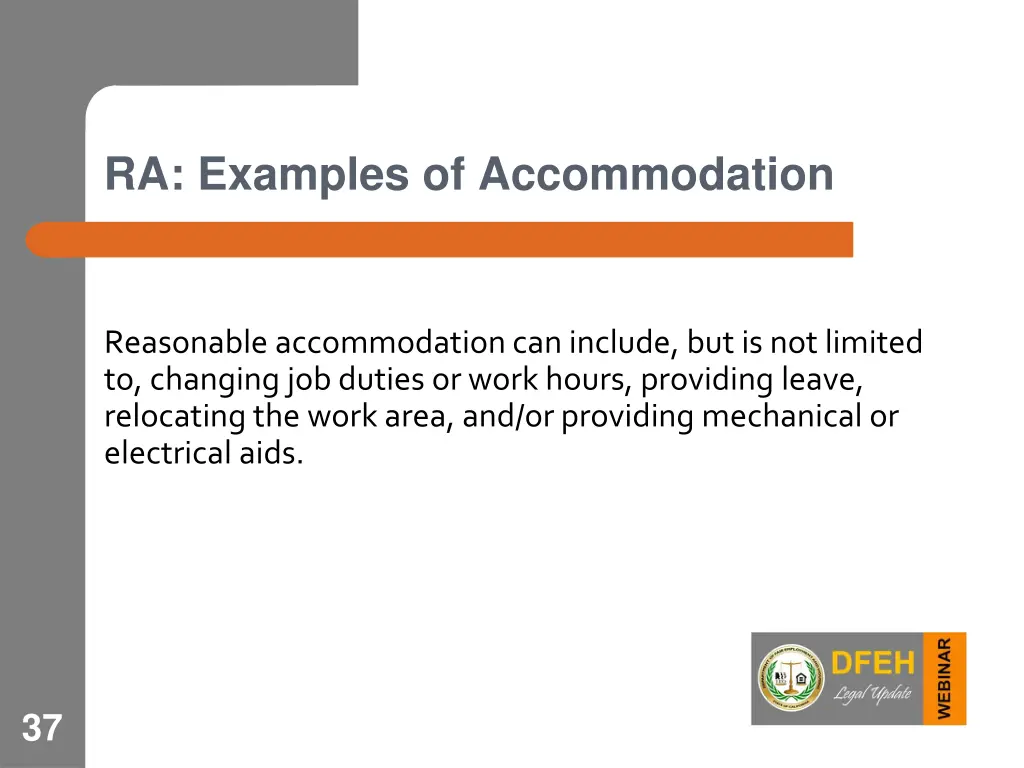 ra examples of accommodation