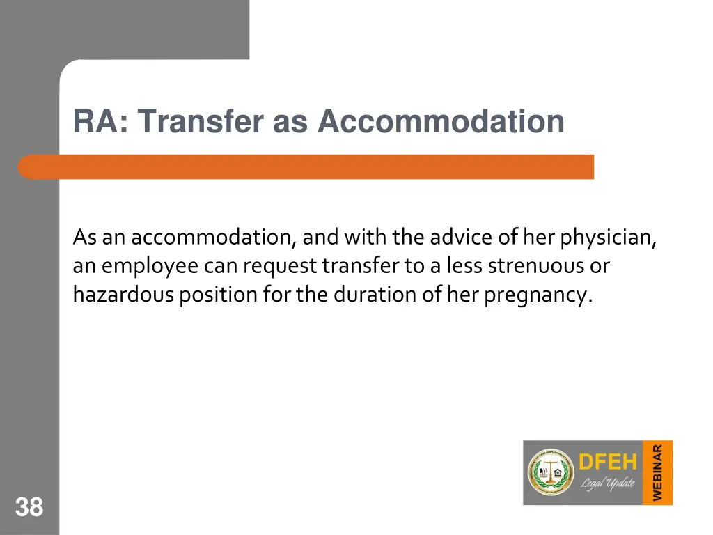 ra transfer as accommodation