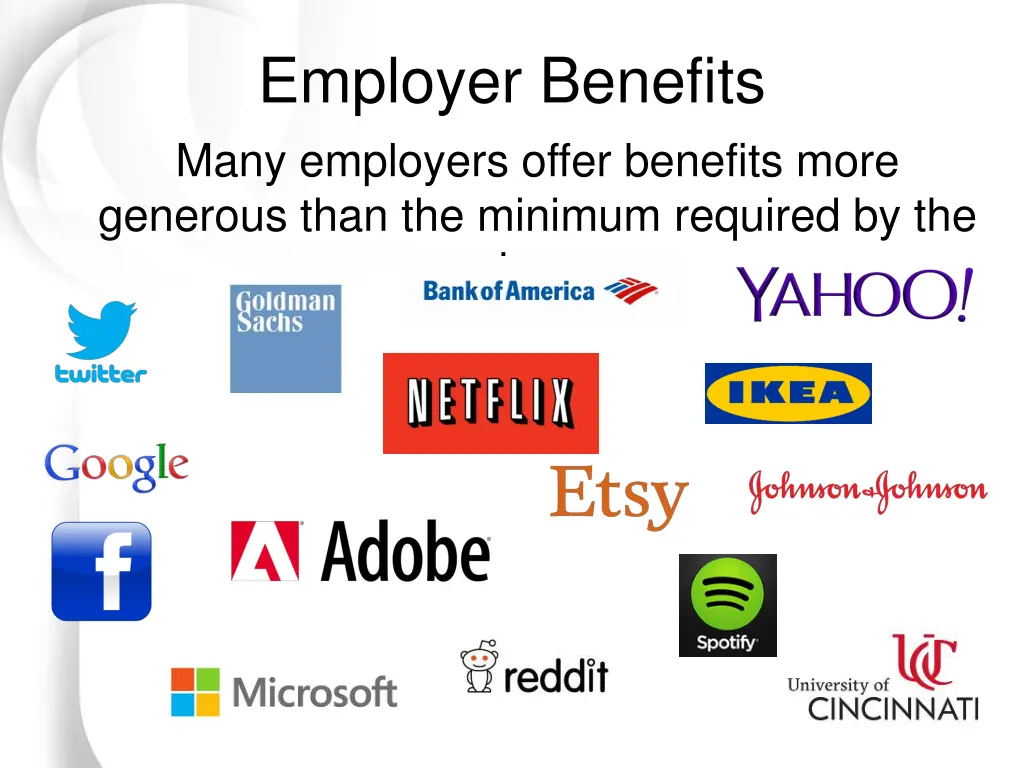 employer benefits many employers offer benefits