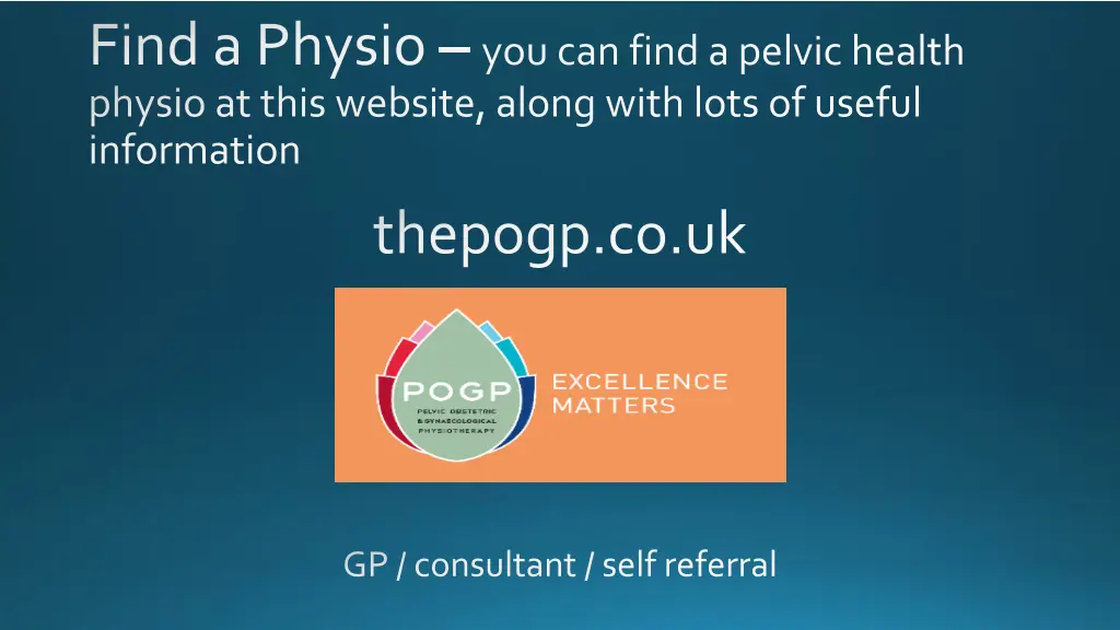 find a physio you can find a pelvic health physio