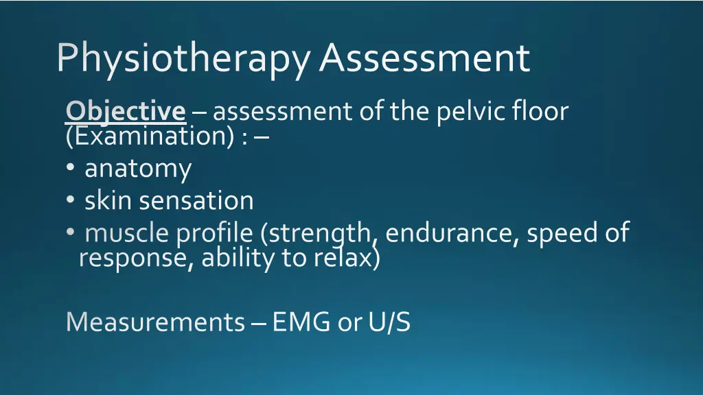 physiotherapy assessment