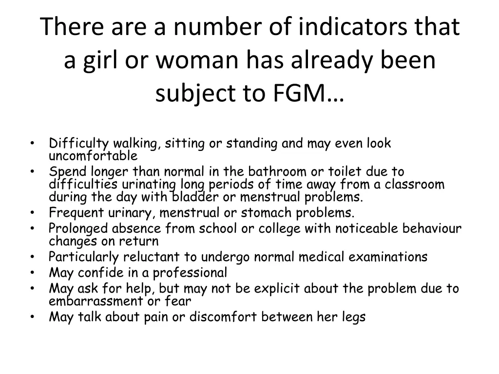 there are a number of indicators that a girl