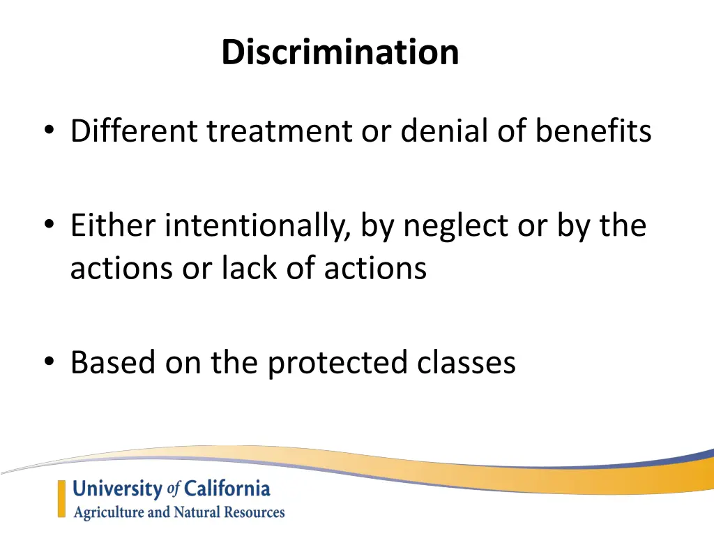 discrimination