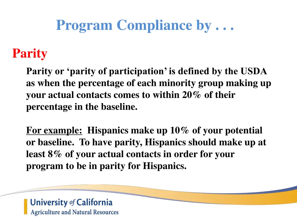 program compliance by