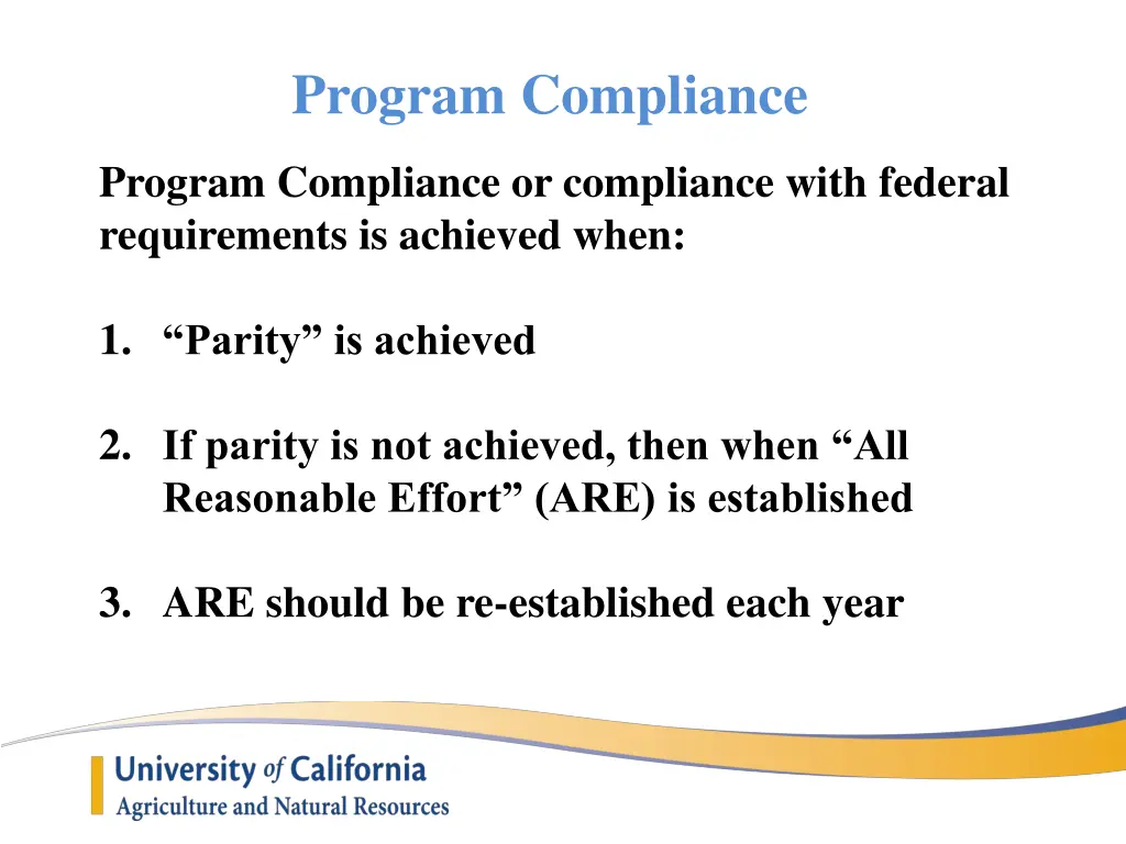 program compliance