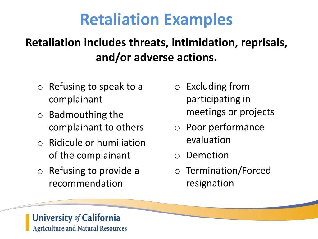 retaliation examples