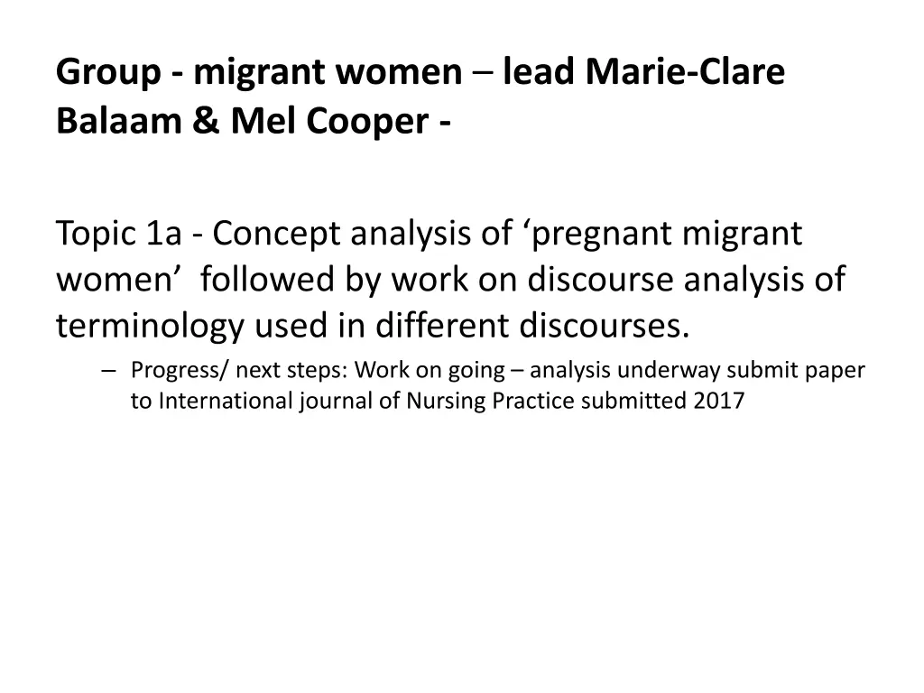 group migrant women lead marie clare balaam