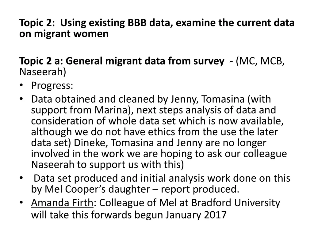 topic 2 using existing bbb data examine