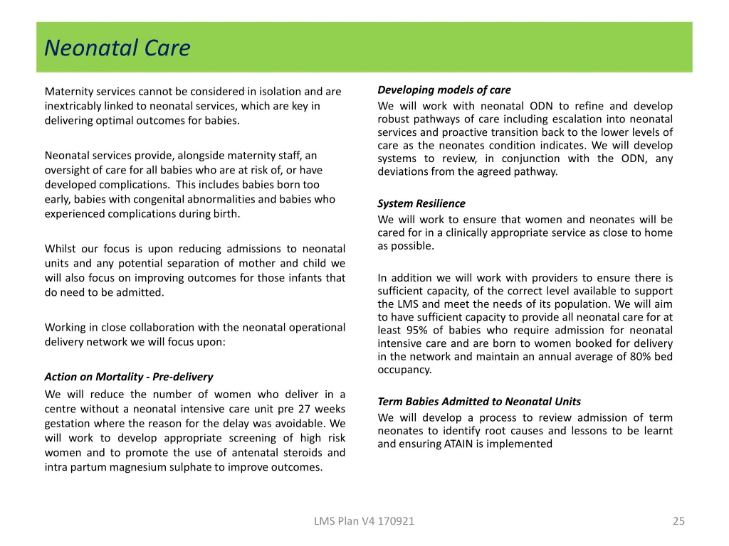 neonatal care