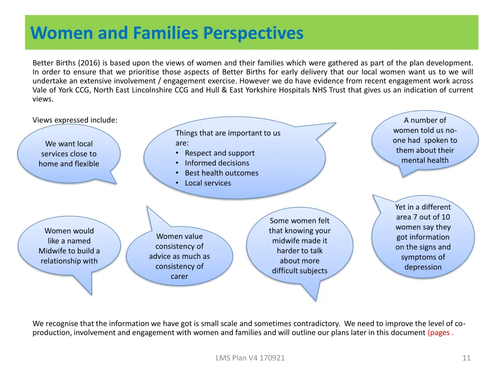 women and families perspectives