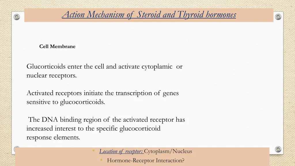 action mechanism of steroid and thyroid hormones