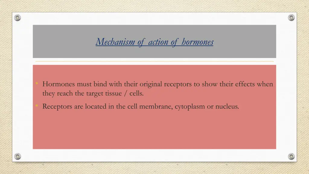 mechanism of action of hormones