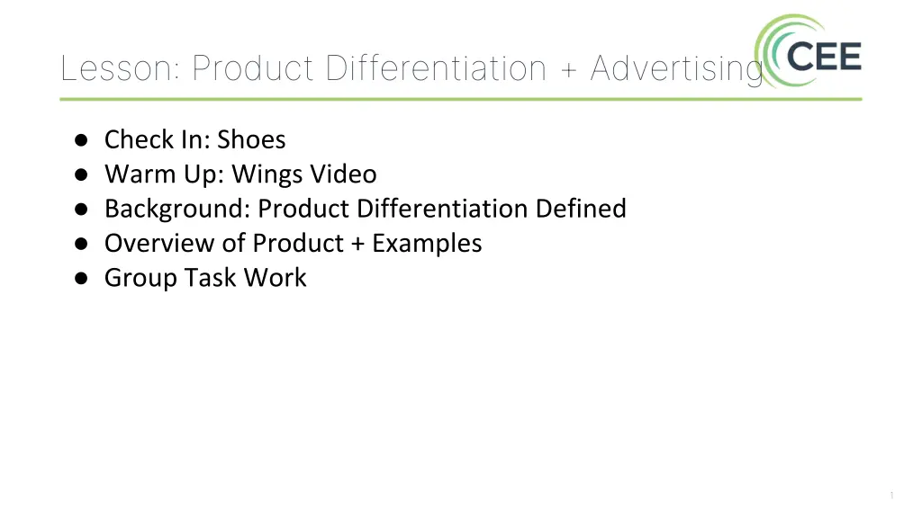 lesson product differentiation advertising