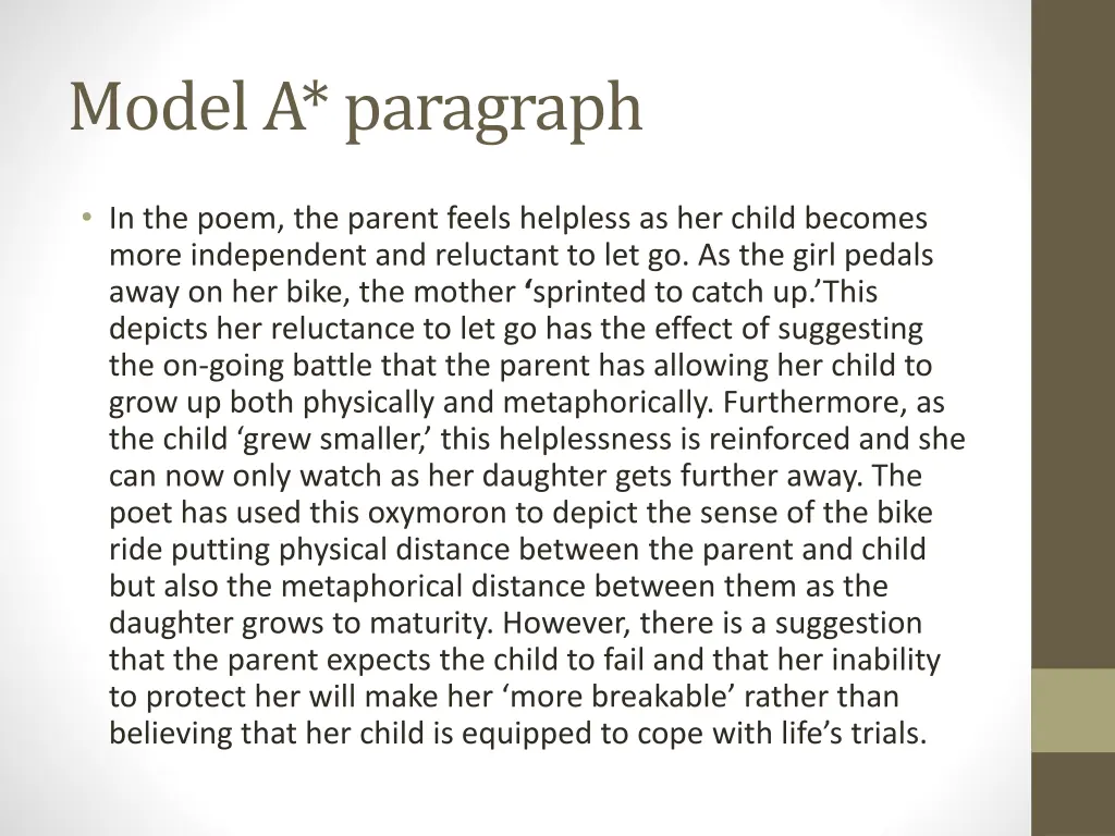 model a paragraph