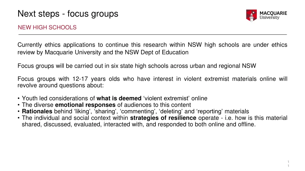 next steps focus groups