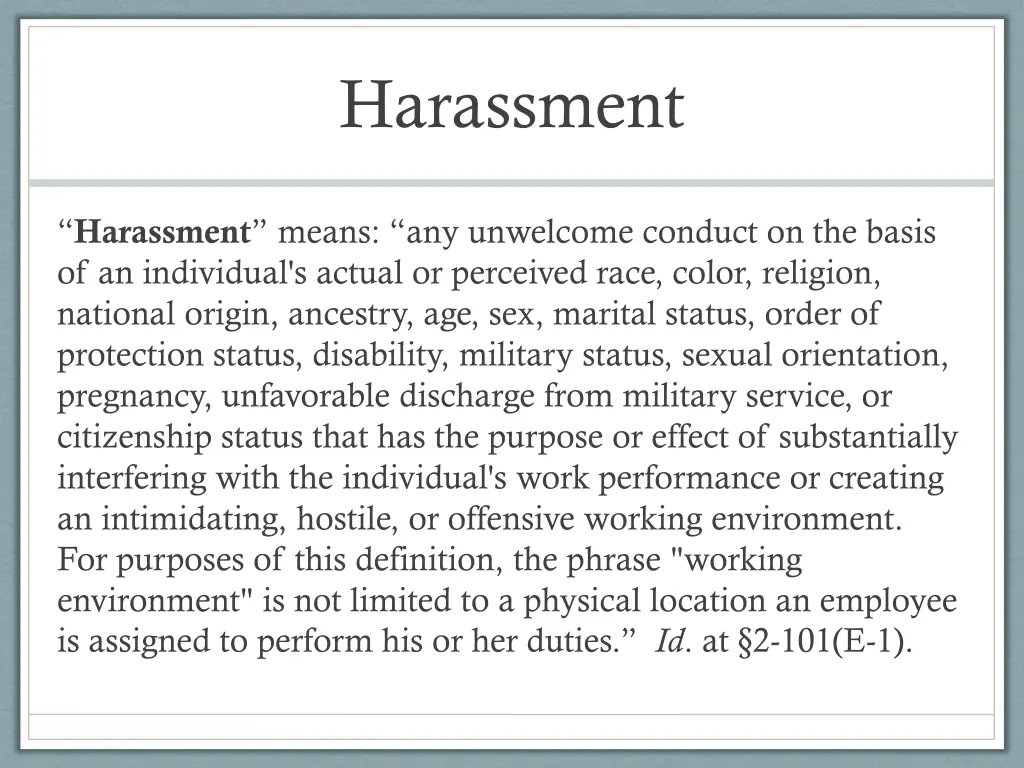 harassment