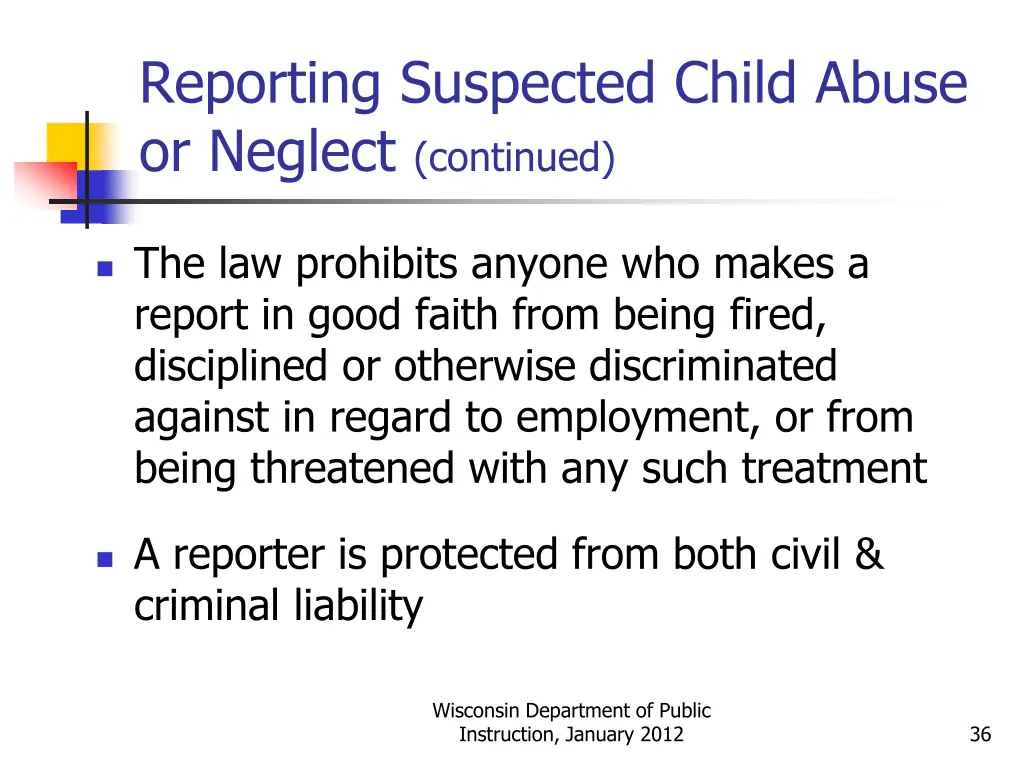 reporting suspected child abuse or neglect 1