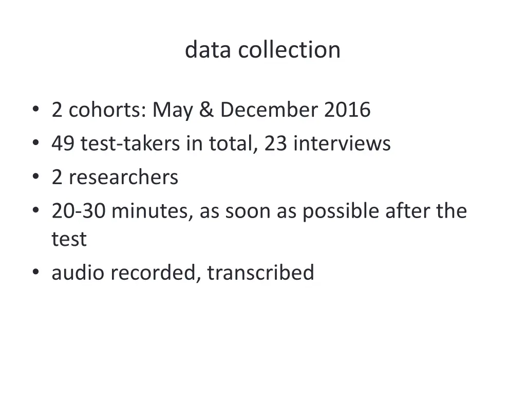 data collection