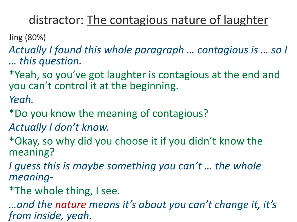 distractor the contagious nature of laughter 1