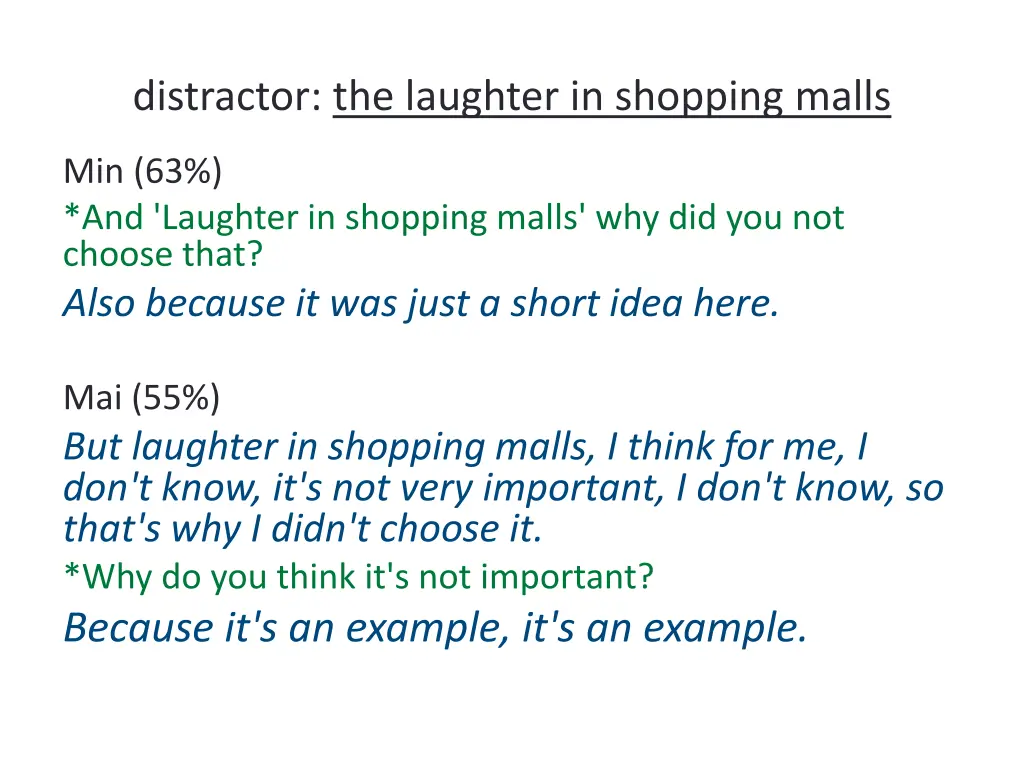 distractor the laughter in shopping malls