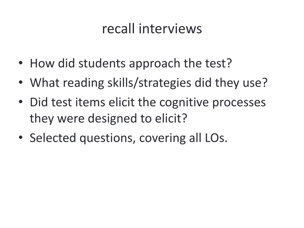 recall interviews