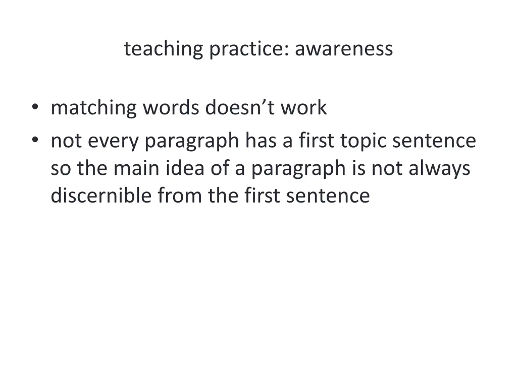 teaching practice awareness