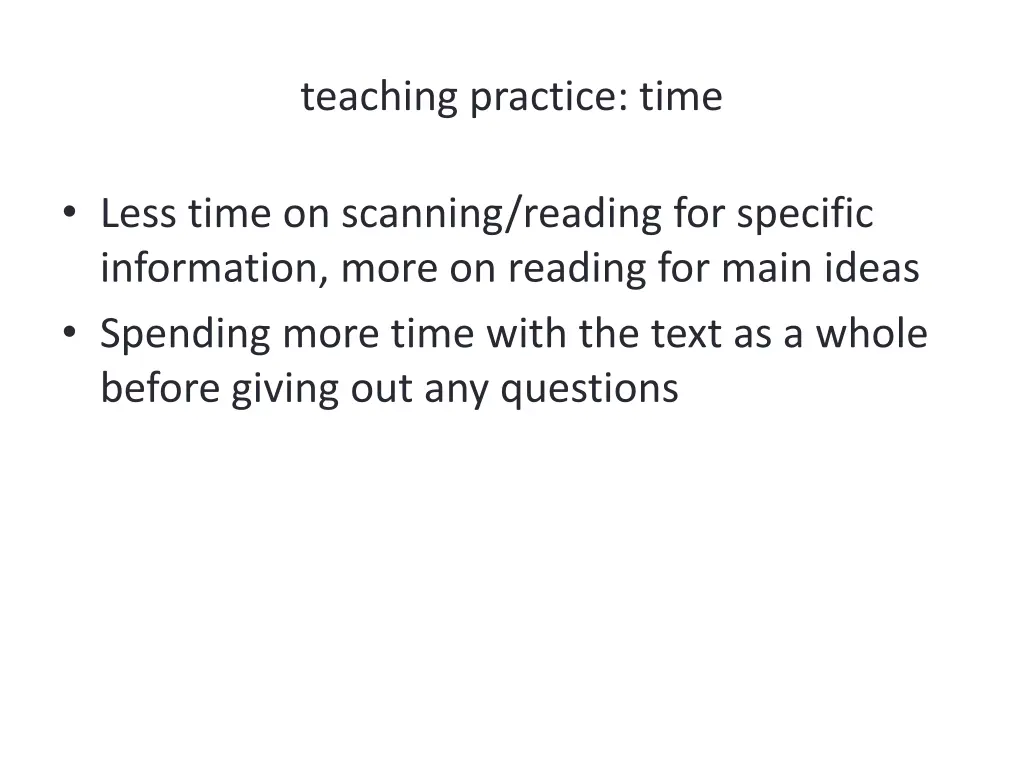 teaching practice time