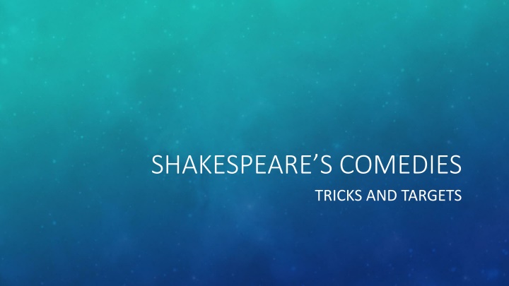 shakespeare s comedies