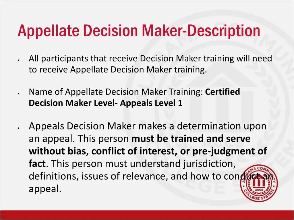 appellate decision maker description