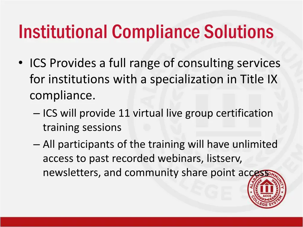 institutional compliance solutions