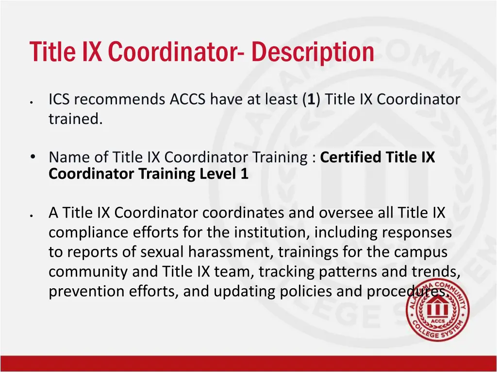 title ix coordinator description