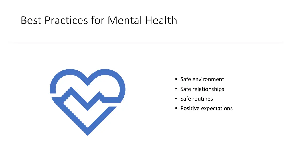 best practices for mental health