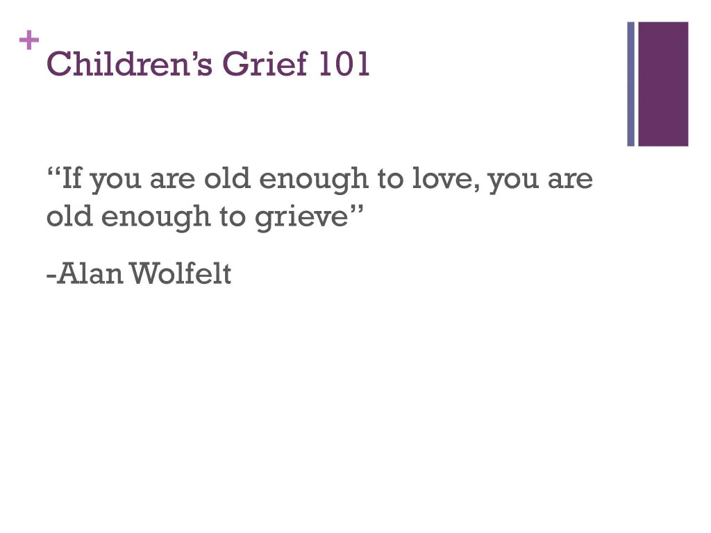 children s grief 101