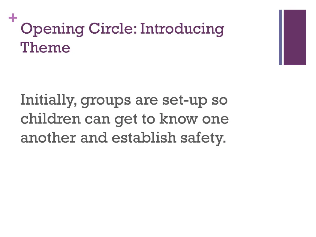 opening circle introducing theme